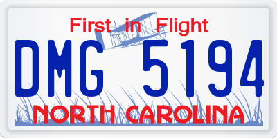 NC license plate DMG5194