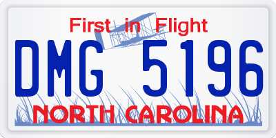 NC license plate DMG5196