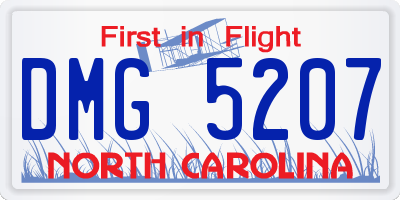NC license plate DMG5207