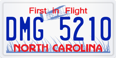 NC license plate DMG5210