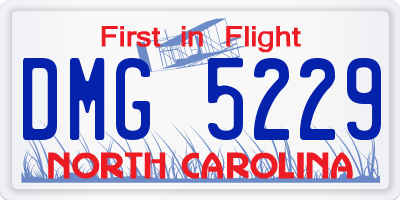 NC license plate DMG5229