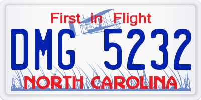 NC license plate DMG5232