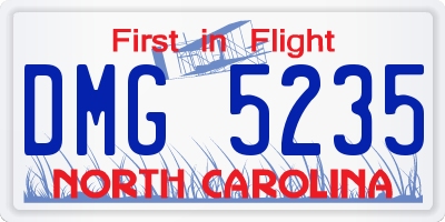 NC license plate DMG5235