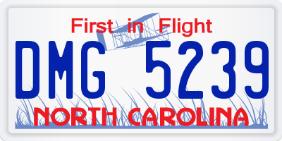 NC license plate DMG5239