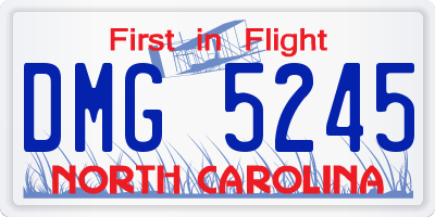 NC license plate DMG5245