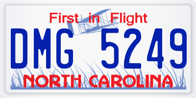 NC license plate DMG5249