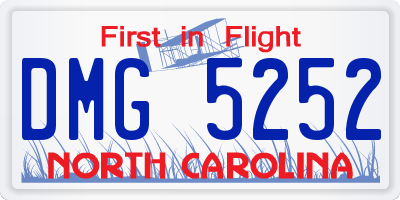 NC license plate DMG5252