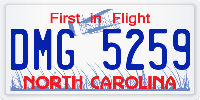 NC license plate DMG5259