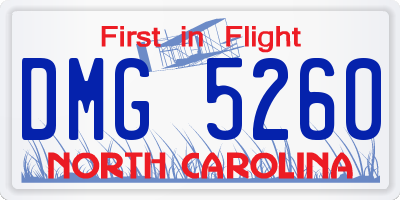 NC license plate DMG5260