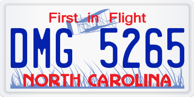 NC license plate DMG5265
