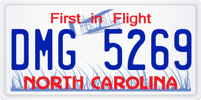 NC license plate DMG5269
