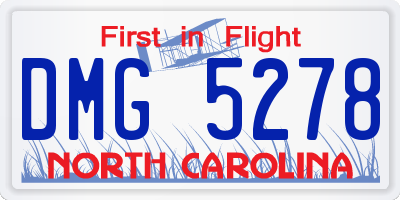 NC license plate DMG5278