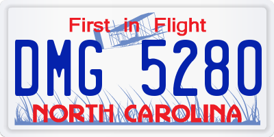 NC license plate DMG5280