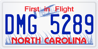 NC license plate DMG5289