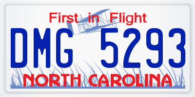 NC license plate DMG5293