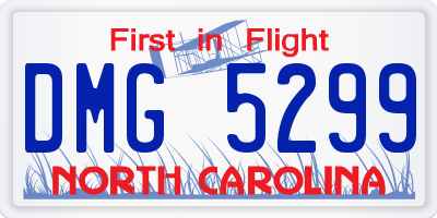 NC license plate DMG5299
