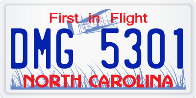 NC license plate DMG5301