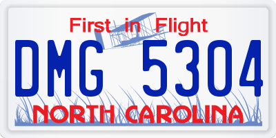 NC license plate DMG5304