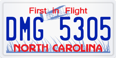 NC license plate DMG5305