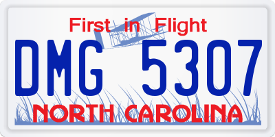 NC license plate DMG5307