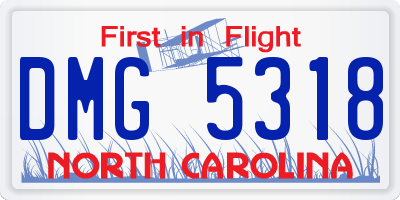 NC license plate DMG5318