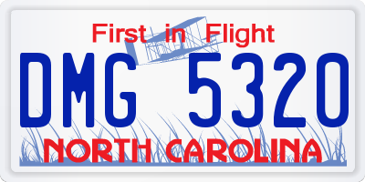 NC license plate DMG5320