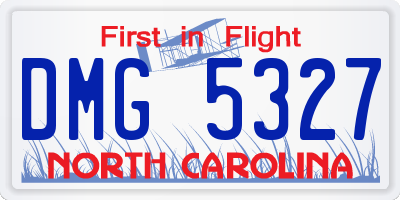 NC license plate DMG5327