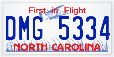 NC license plate DMG5334