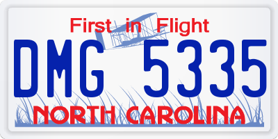 NC license plate DMG5335
