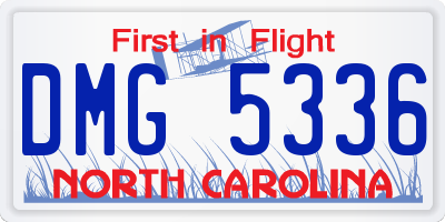 NC license plate DMG5336