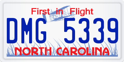 NC license plate DMG5339