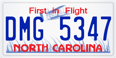 NC license plate DMG5347