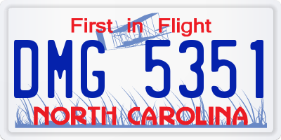 NC license plate DMG5351