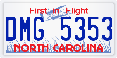 NC license plate DMG5353