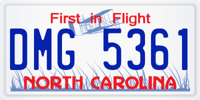 NC license plate DMG5361