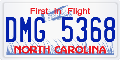 NC license plate DMG5368