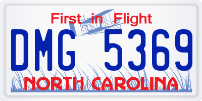 NC license plate DMG5369