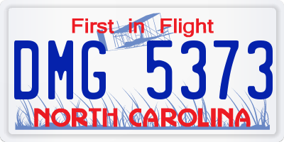 NC license plate DMG5373