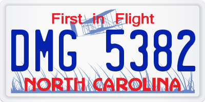 NC license plate DMG5382
