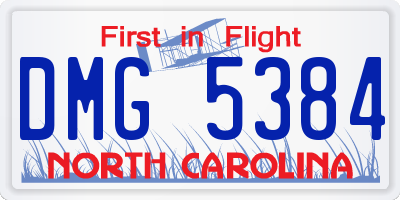 NC license plate DMG5384