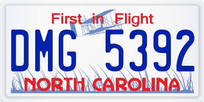 NC license plate DMG5392