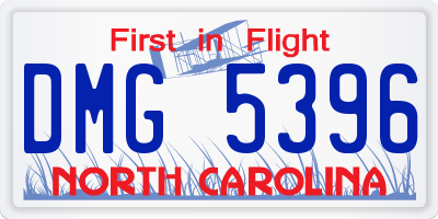 NC license plate DMG5396
