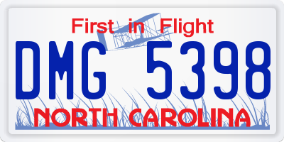 NC license plate DMG5398