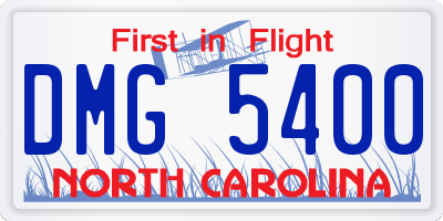NC license plate DMG5400