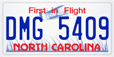 NC license plate DMG5409