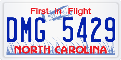 NC license plate DMG5429