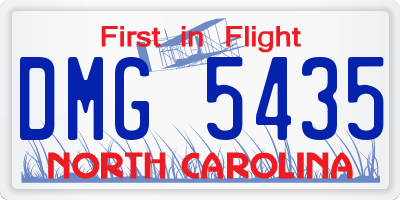 NC license plate DMG5435