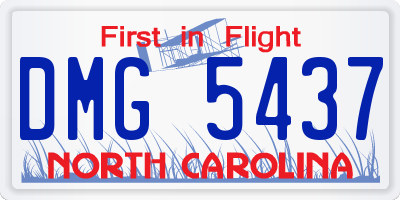 NC license plate DMG5437