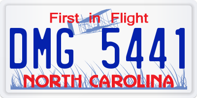 NC license plate DMG5441