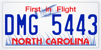 NC license plate DMG5443